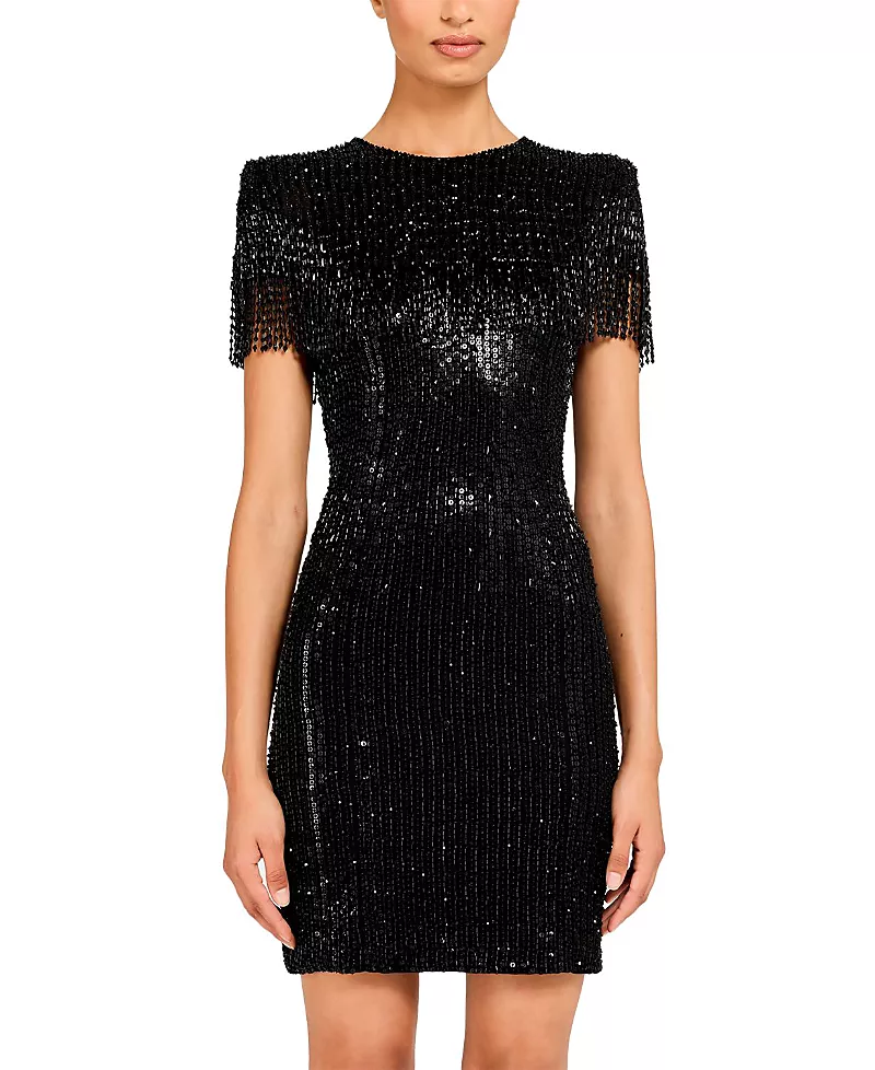 Jenny Packham Swish Sequin-Embellished Beaded Mini Dress