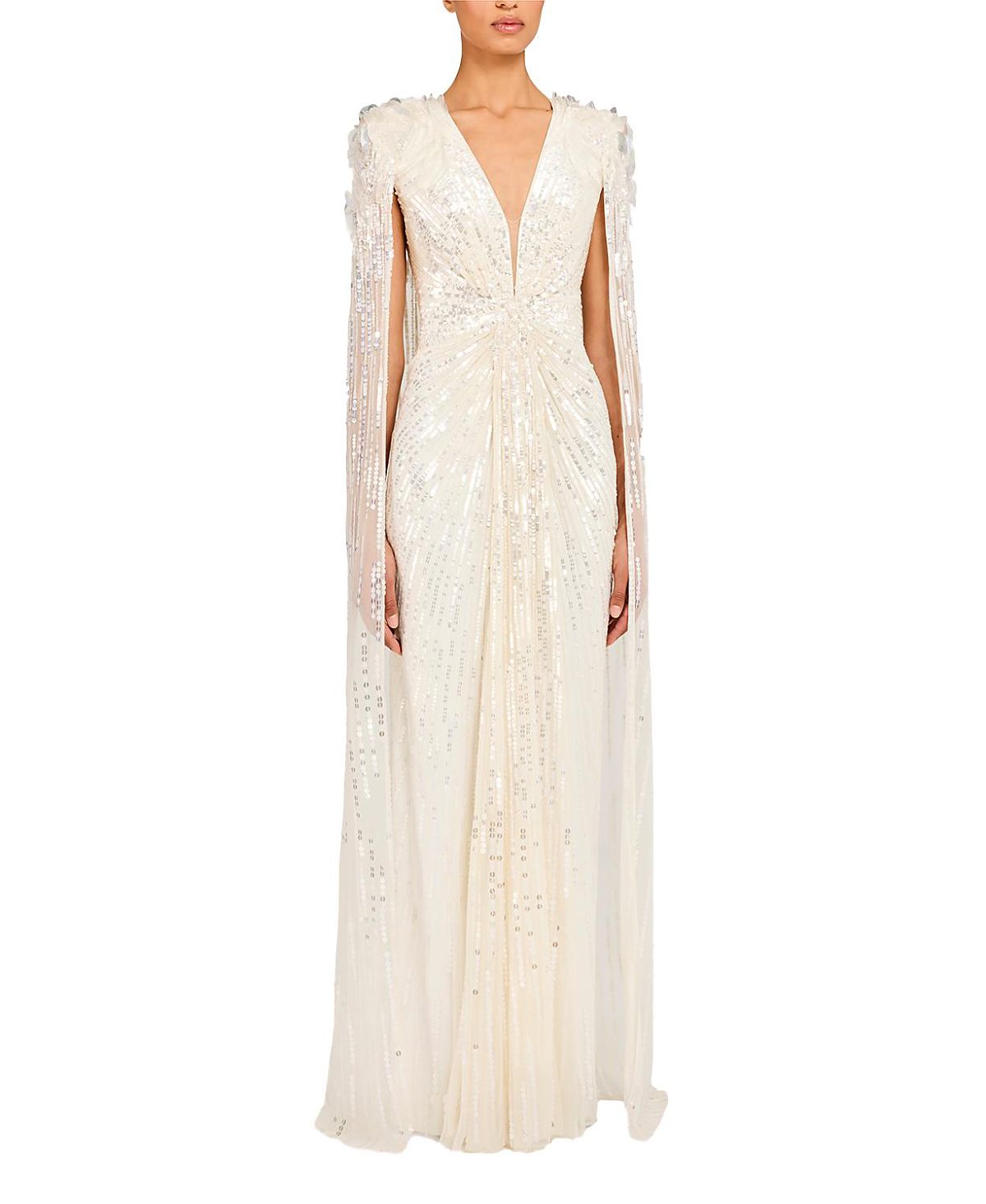 Jenny Packham Goldfinger Sequin-Embellished Maxi Dress