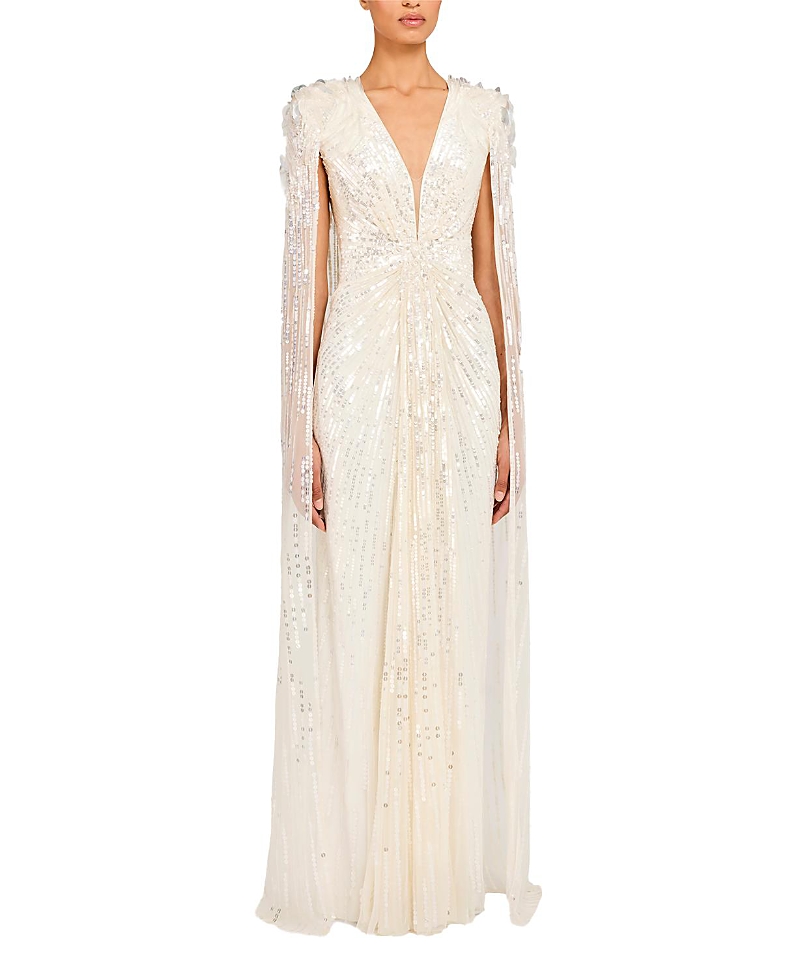 Jenny Packham Goldfinger Sequin-Embellished Maxi Dress