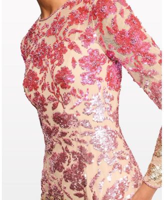 Jazz Sequin-Embellished Floral-Pattern Mini Dress