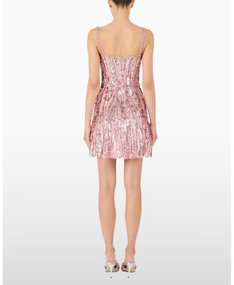  Rebecca Sequin-Embelished Mini Dress