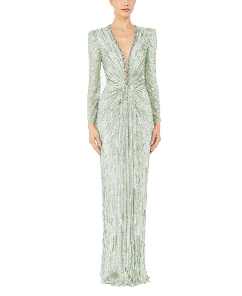 Jenny Packham Darcy Sequin-Embellished Dress in Eau Du Nil