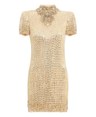 Kitty Crystal-Embellished Turtleneck Mini Dress