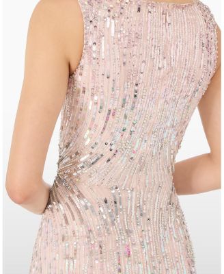  Swirly Sequin-Embelished Mini Dress