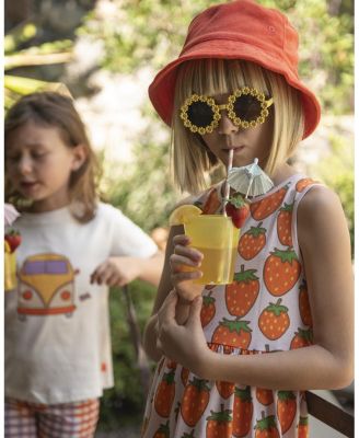  Girls' Recycled Cotton Strawberry Tank Dress - Little Kid, Big Kid