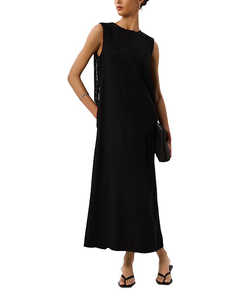 Whistles Fringe Back Midi Dress