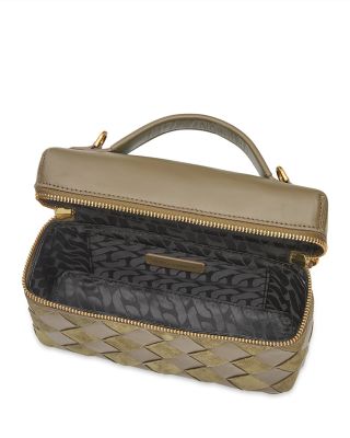 Frankie Small Woven Leather Train Case