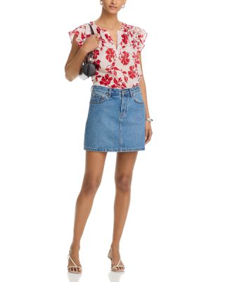 Allea Floral Flutter Sleeve Top