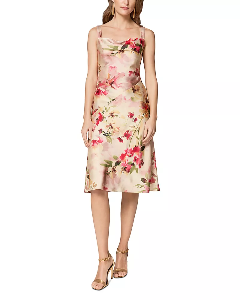 Donna Karan Scoop Neck A Line Midi Dress