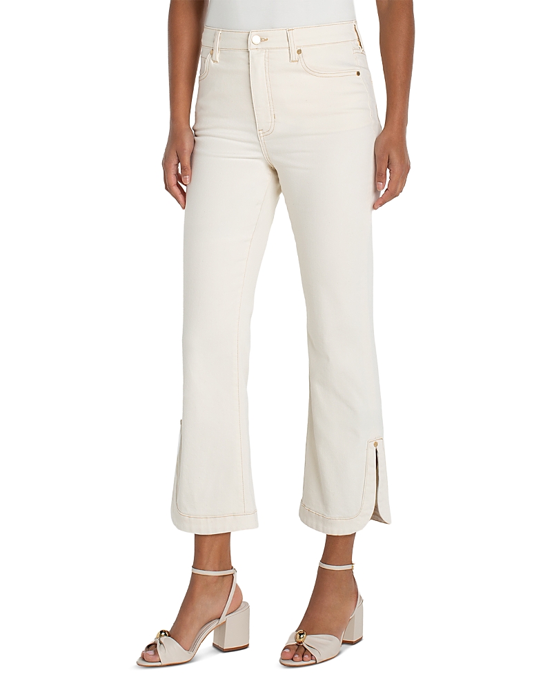Liverpool Los Angeles Plus Hannah High Rise Crop Flare Jeans in Desert Dunes