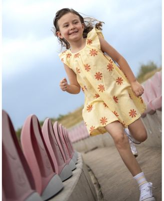  Girls' Linen Flower Power Flutter Sleeve Dress - Baby, Little Kid