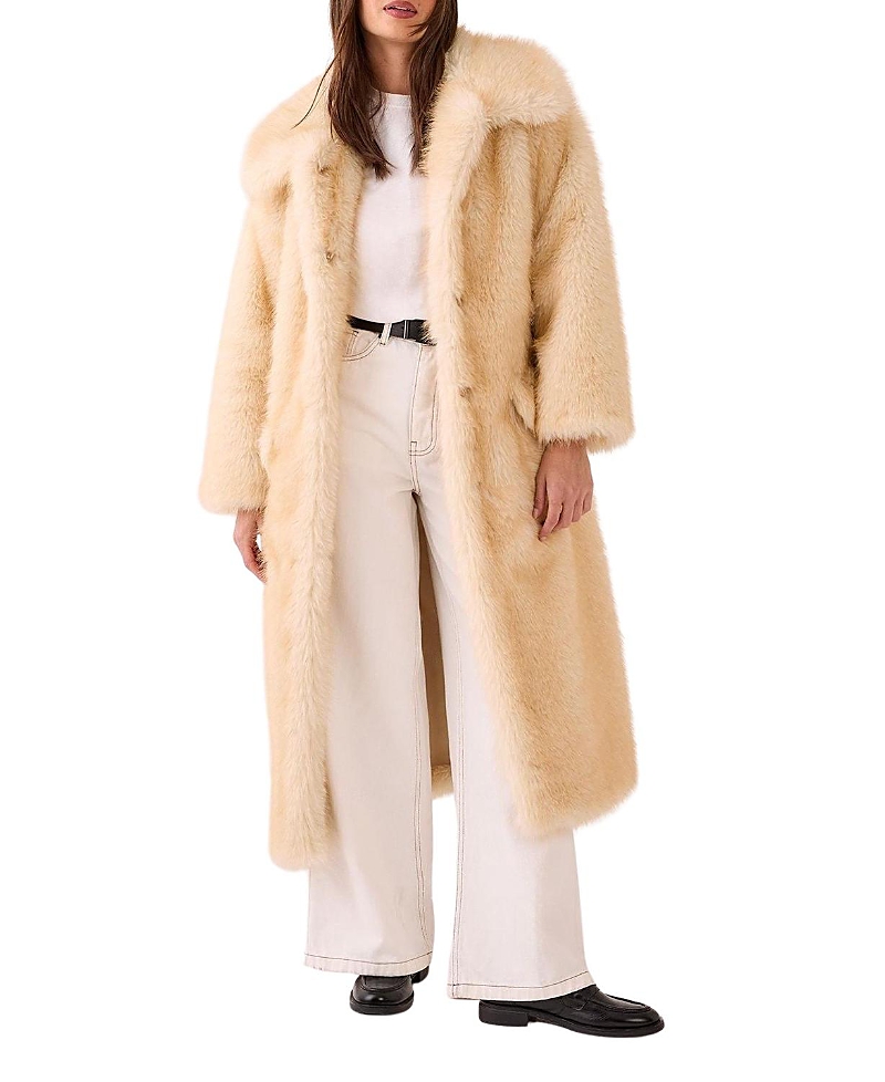 Nasty Gal Belted Tipped Faux Fur Coat