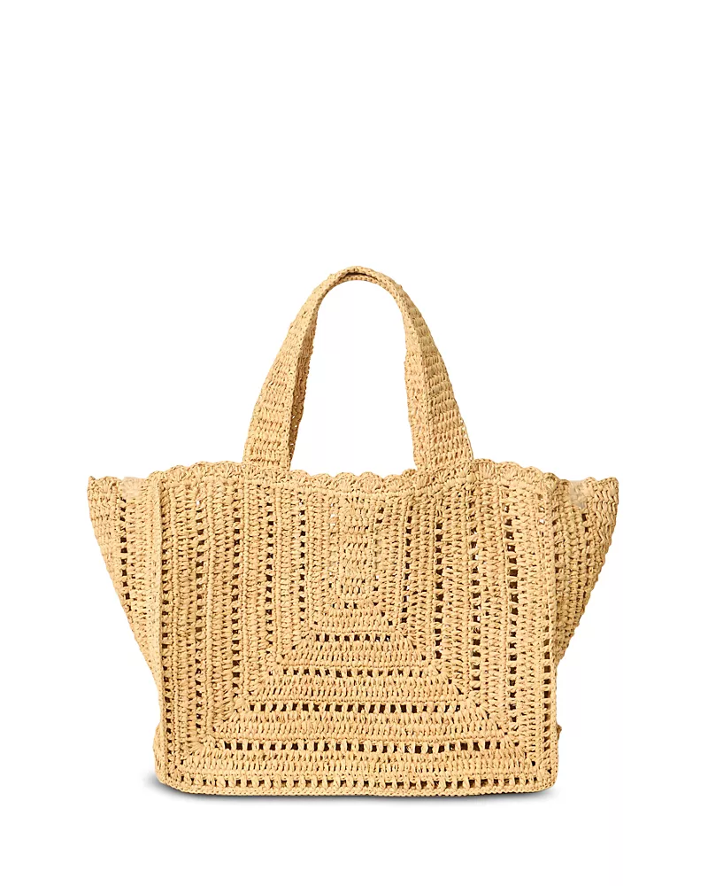 Btb Los Angeles Beth Large Raffia Tote Bag