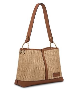 Lana Small Woven Raffia Hobo Bag