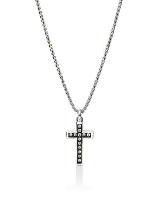Men's Sterling Silver Nailhead Cross Pendant Necklace Collection, 22-24in