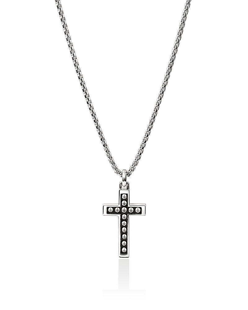 John Hardy Men's Sterling Silver Nailhead Cross Pendant Necklace, 22