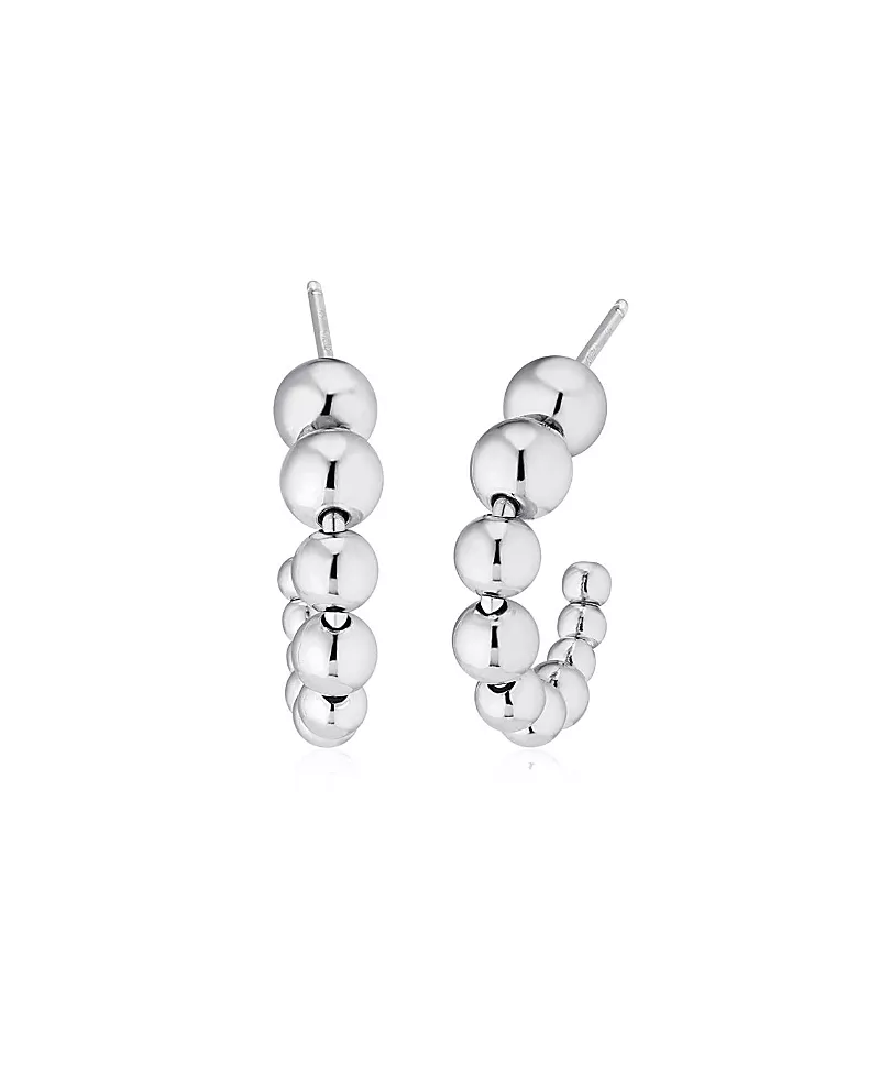 Oradina Sterling Silver Belle of the Ball Hoops