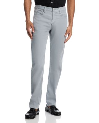 L'Homme Slim Fit Brushed Twill Pants in Sea Blue