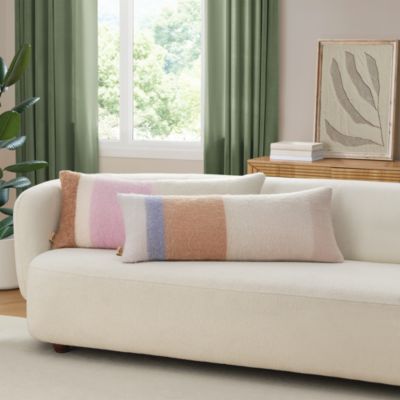 Simona Faux Mohair Decorative Pillow, 14" x 36"