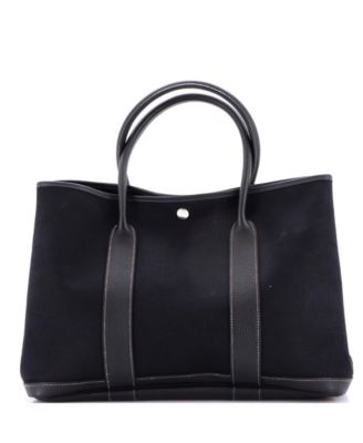 36 Garden Party Tote Toile and Leather