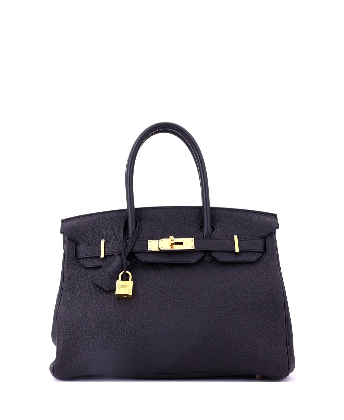 Pre-Owned HERMES Birkin 30 Handbag Black Togo with Rose Gold Hardware