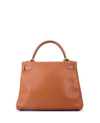 Kelly 28 Handbag Brown Courchevel with Gold Hardware