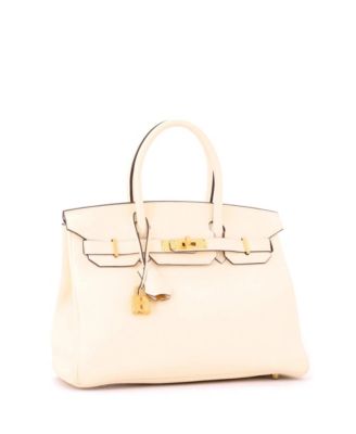 Birkin 30 Handbag Light Clemence with Gold Hardware