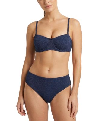 Classic Midrise Shimmer Bikini Bottom with Full Coverage