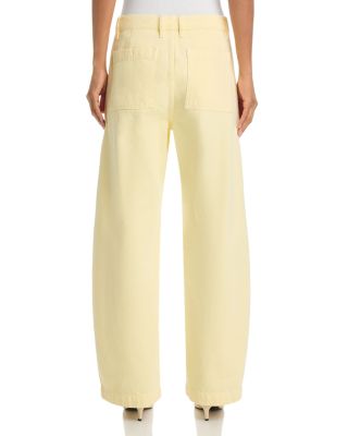 The Bow Cargo High Rise Barrel Jeans in Lemon
