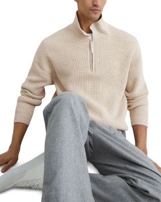 Prop Long Sleeve Half Zip Ribbed Polo Shirt