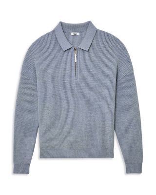 Prop Long Sleeve Half Zip Ribbed Polo Shirt