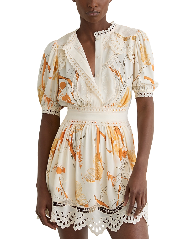 Reiss Lace Trim Dress