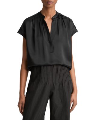 Silk Gathered Neck Top