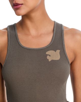 Cotton Ribbed Logo Tank