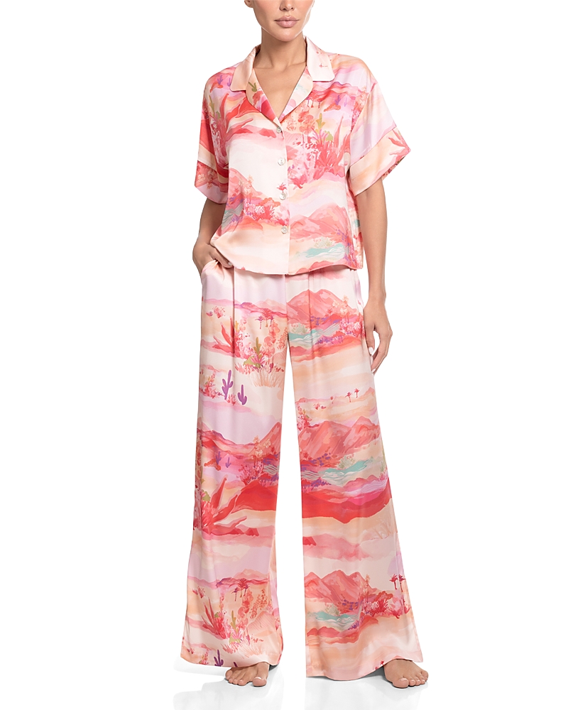 Midnight Bakery Stretch Satin Palazzo Pants Pajama Set