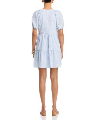 Puff Sleeve Embroidered Babydoll Dress