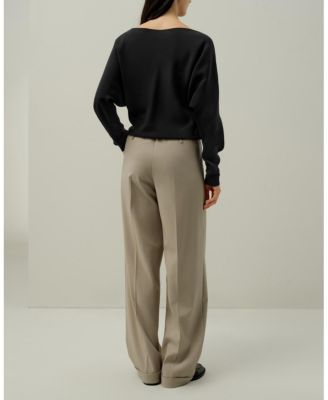  Long Sleeve Gathered Silk Top