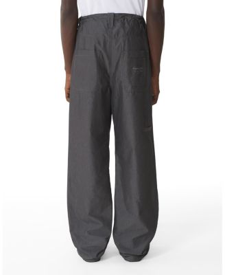 Wide-Leg Chambray Pants