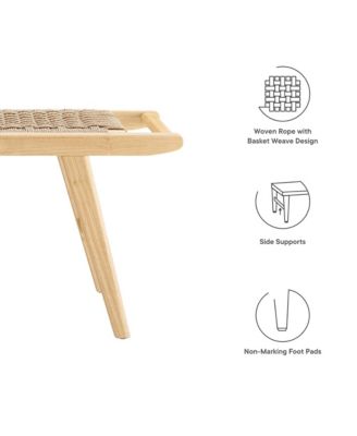 Saoirse 47" Wove Rope Wood Bench