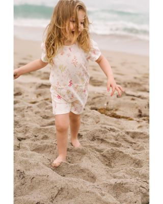 Girls' Short Puff Sleeved Romper - Baby, Little Kid