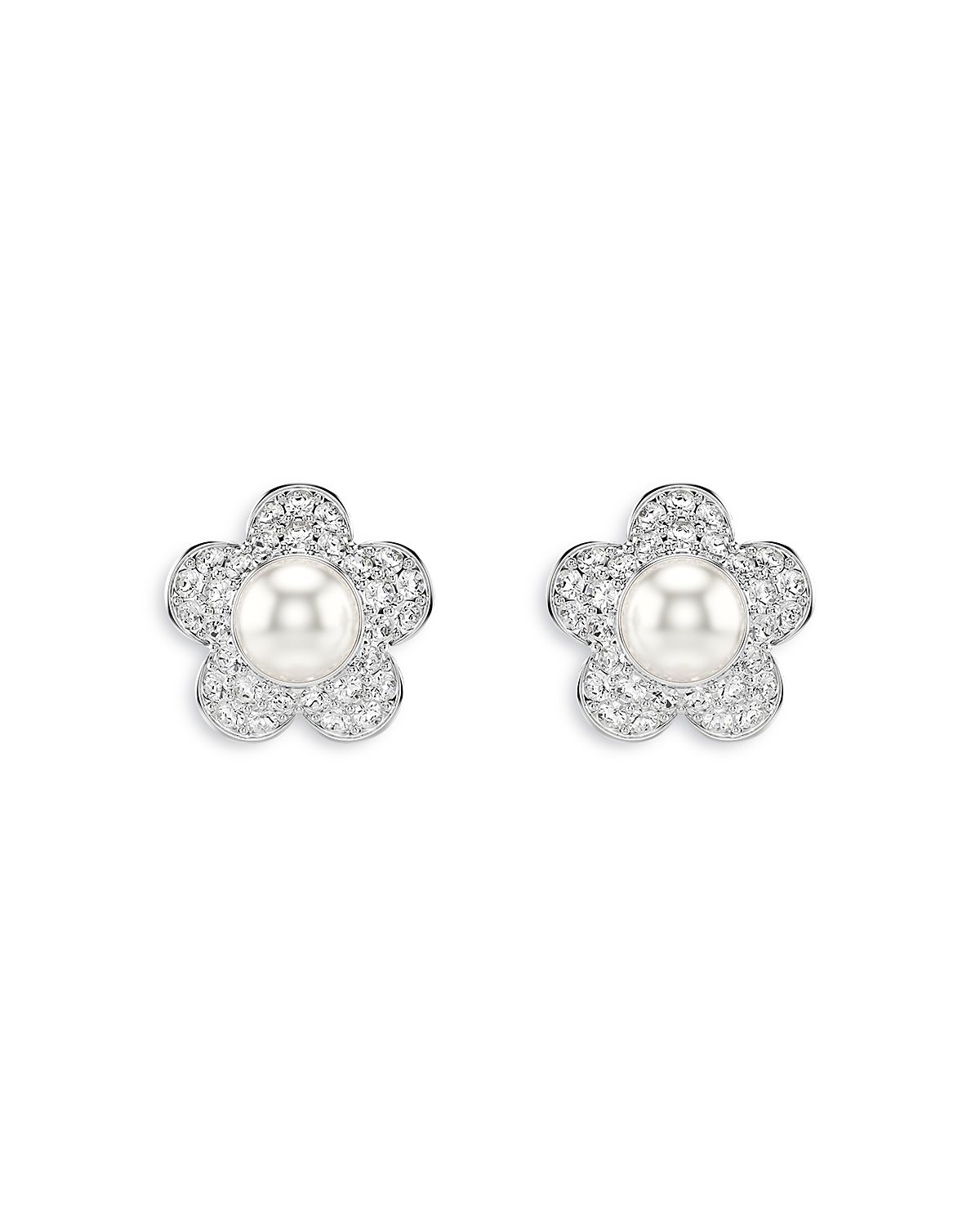 Swarovski Ariana Grande x Swarovski Crystal & Imitation Pearl Flower Stud Earrings