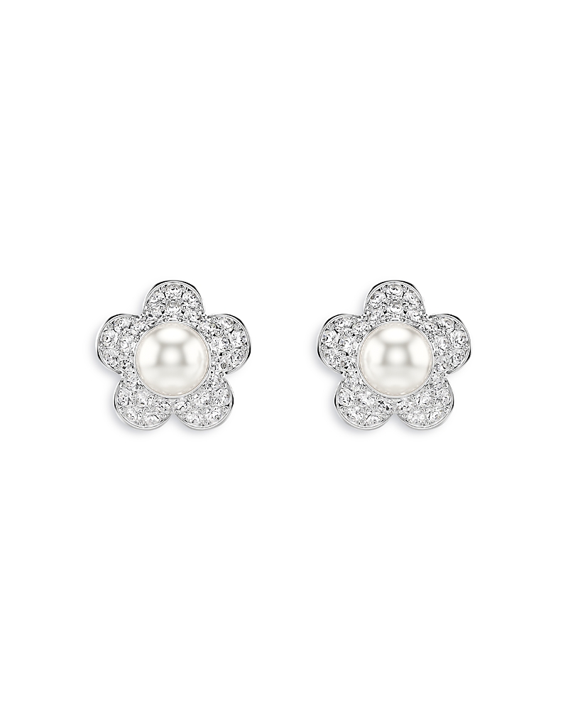 Swarovski Ariana Grande x Swarovski Crystal & Imitation Pearl Flower Stud Earrings