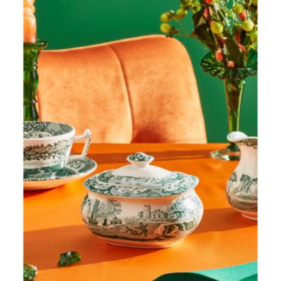 Heritage Green Italian Covered Sugar Bowl