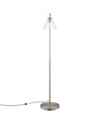  Element Transparent Glass and Metal Floor Lamp