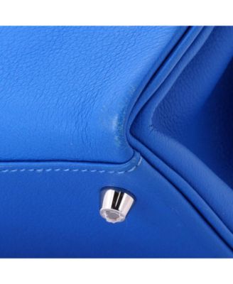 Kelly 28 Handbag Blue Evercolor with Palladium Hardware