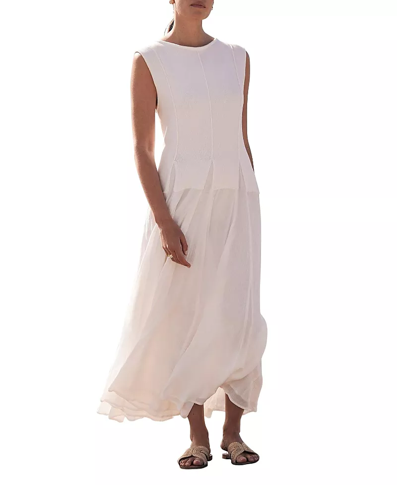 Mint Velvet Women's Cotton Drop Waist Maxi Dress