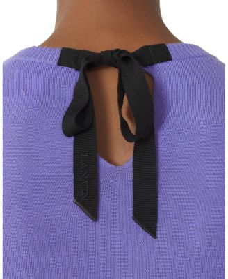 Wool Sweater With Grosgrain Detail