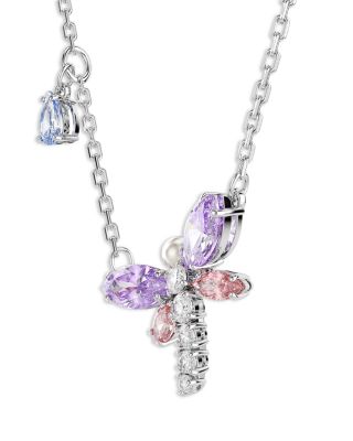 Ariana Grande x Swarovski Crystal, Cubic Zirconia & Imitation Pearl Dragonfly Pendant Necklace, 14.87-17.75"