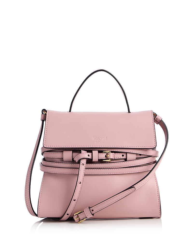 Moschino Tie Me Small Leather Crossbody Bag