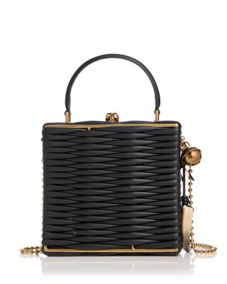 Leather Box Top Handle Bag